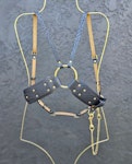Vegan Textured Leather High Waist Harness (Faux Leather) with Chain Thumbnail # 201956