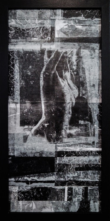 Naked Allure - Framed Original Collage Artwork - Fine Art Nude - Roseanne Jones photo