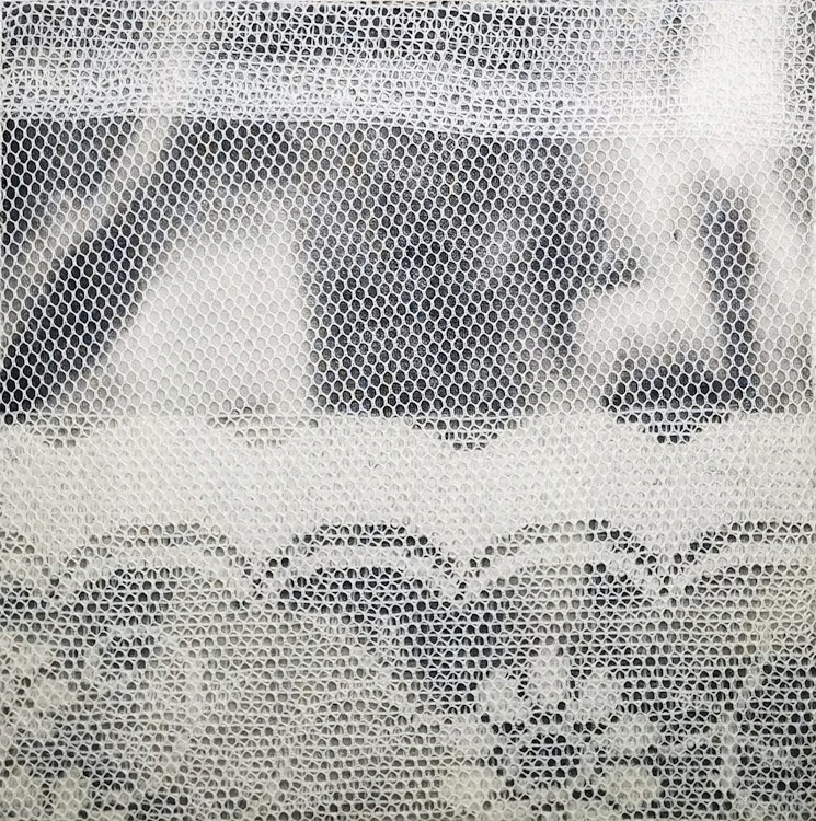 Awaiting - Original Fabric Collage Art - Female Nude Abstract - Roseanne Jones photo