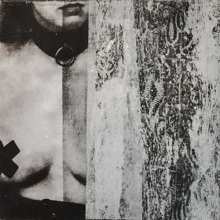 Subdued - Original Collage Artwork - Erotic BDSM Abstract Art - Roseanne Jones photo