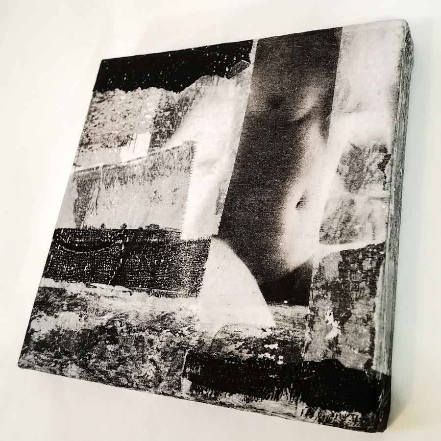 Awaiting - Original Collage Artwork - Fine Art Nude Abstract - Roseanne Jones Image # 212821