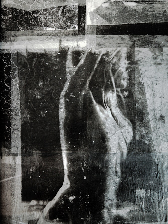 Naked Allure - Framed Original Collage Artwork - Fine Art Nude - Roseanne Jones Image # 212827