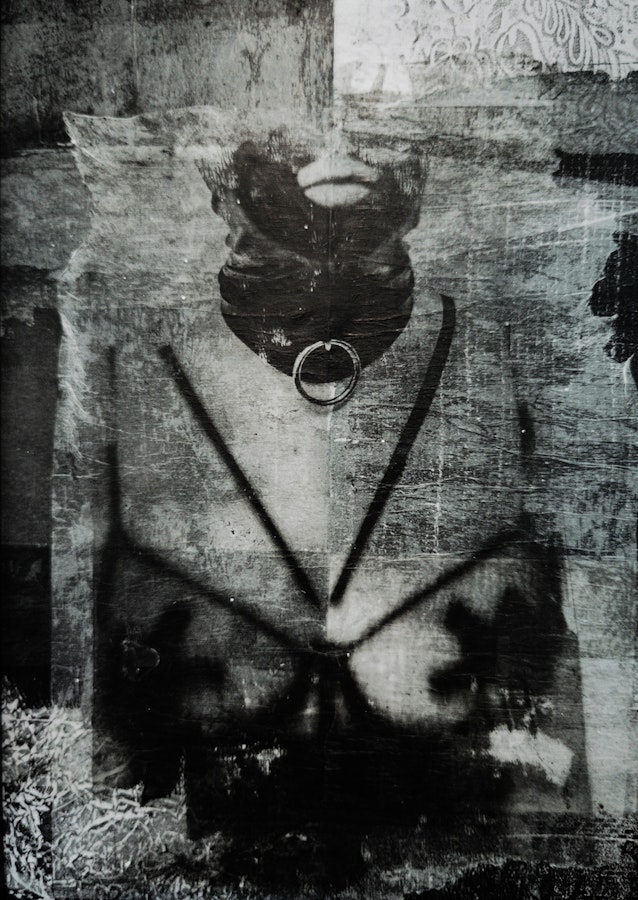 Submissive Fantasy - Framed Original Collage Artwork - BDSM Art by Roseanne Jones Image # 212933