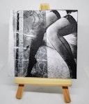 Thigh High Fishnets - ORIGINAL Paper Collage - Sexy Erotic art by Roseanne Jones Thumbnail # 212853