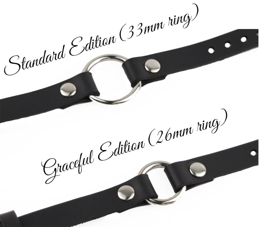 Secret Message Kitten Bell Custom Engraved Collar Handcrafted Leather with Silver O-Ring & Kitty Bell Choker Image # 216228