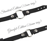 Secret Message Kitten Bell Custom Engraved Collar Handcrafted Leather with Silver O-Ring & Kitty Bell Choker Thumbnail # 216228