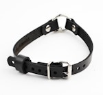 Secret Message Kitten Bell Custom Engraved Collar Handcrafted Leather with Silver O-Ring & Kitty Bell Choker Thumbnail # 216226