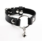 Secret Message Kitten Bell Custom Engraved Wrist Cuff Handcrafted Leather with Silver O-Ring & Kitty Bell Wristband Thumbnail # 216418