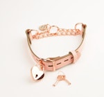 Blush Pink Custom Engraved Martingale Day Collar with Round Rose Gold Pendant Thumbnail # 216151