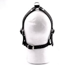 Premium Handcrafted Black Head Harness Ball Gag Red Ball Silver Hardware Thumbnail # 217084