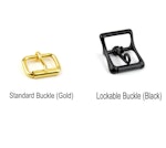 Black Leather & Gold Premium Single Strap Ball Gag - Black Ball Thumbnail # 216806