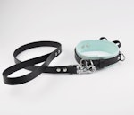 Premium BDSM Aqua Adore Blue Leather Bow Collar & Leash With Custom Engraved Silver Pendant Thumbnail # 216990