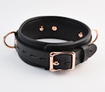 Black Leather Bondage Restraint Set Handcrafted BDSM Collar, Wrist & Ankle Cuffs, Cross Connector, Snap Hooks, Padlocks Thumbnail # 217418