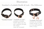 Rose Gold Leather Bondage Restraint Set | Handcrafted BDSM Collar, Wrist Cuffs With 3-Way Connector | SetCf3Col453WayBlkRg Thumbnail # 217319