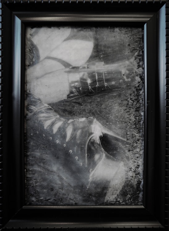 Boots & Garter - Framed Photo Encaustic - Fetish Kinky Art by Roseanne Jones photo