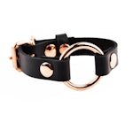 Secret Message Custom Engraved Wrist Cuff Handcrafted Leather with Rose Gold O-Ring Wristband Thumbnail # 217759