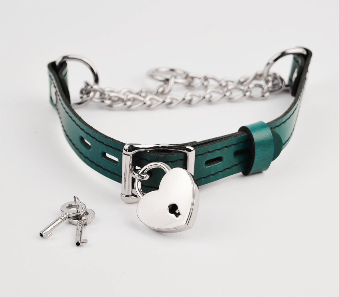 Emerald Green Custom Engraved Martingale Day Collar| Luxury Leather with Round Silver Pendant photo