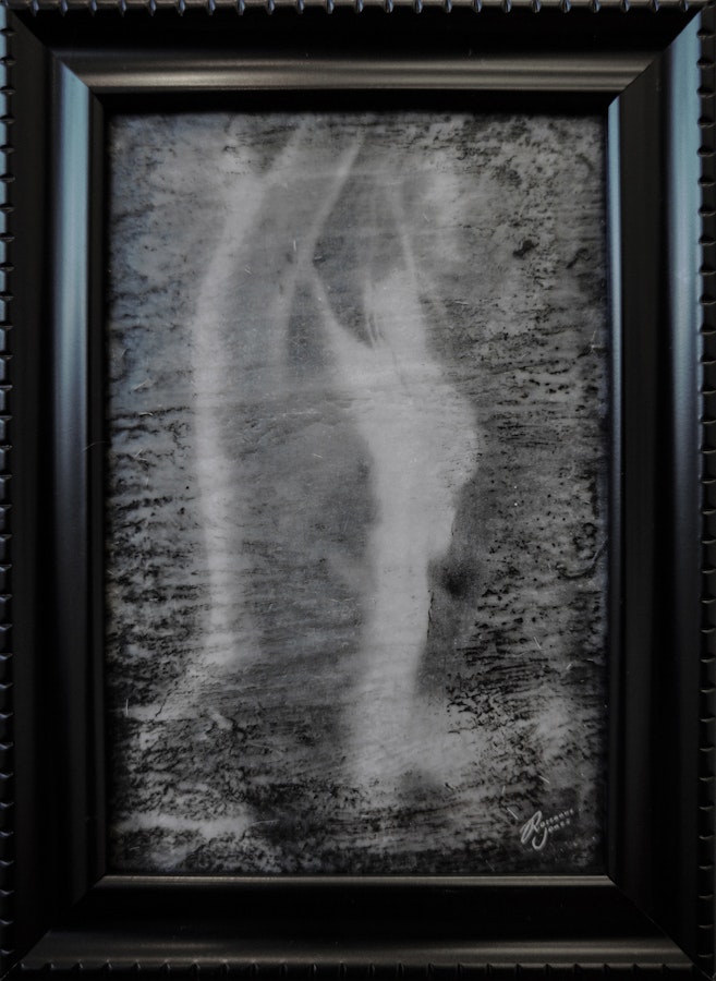 Allure - Framed Photo Encaustic - Fine Art Nude Art by Roseanne Jones