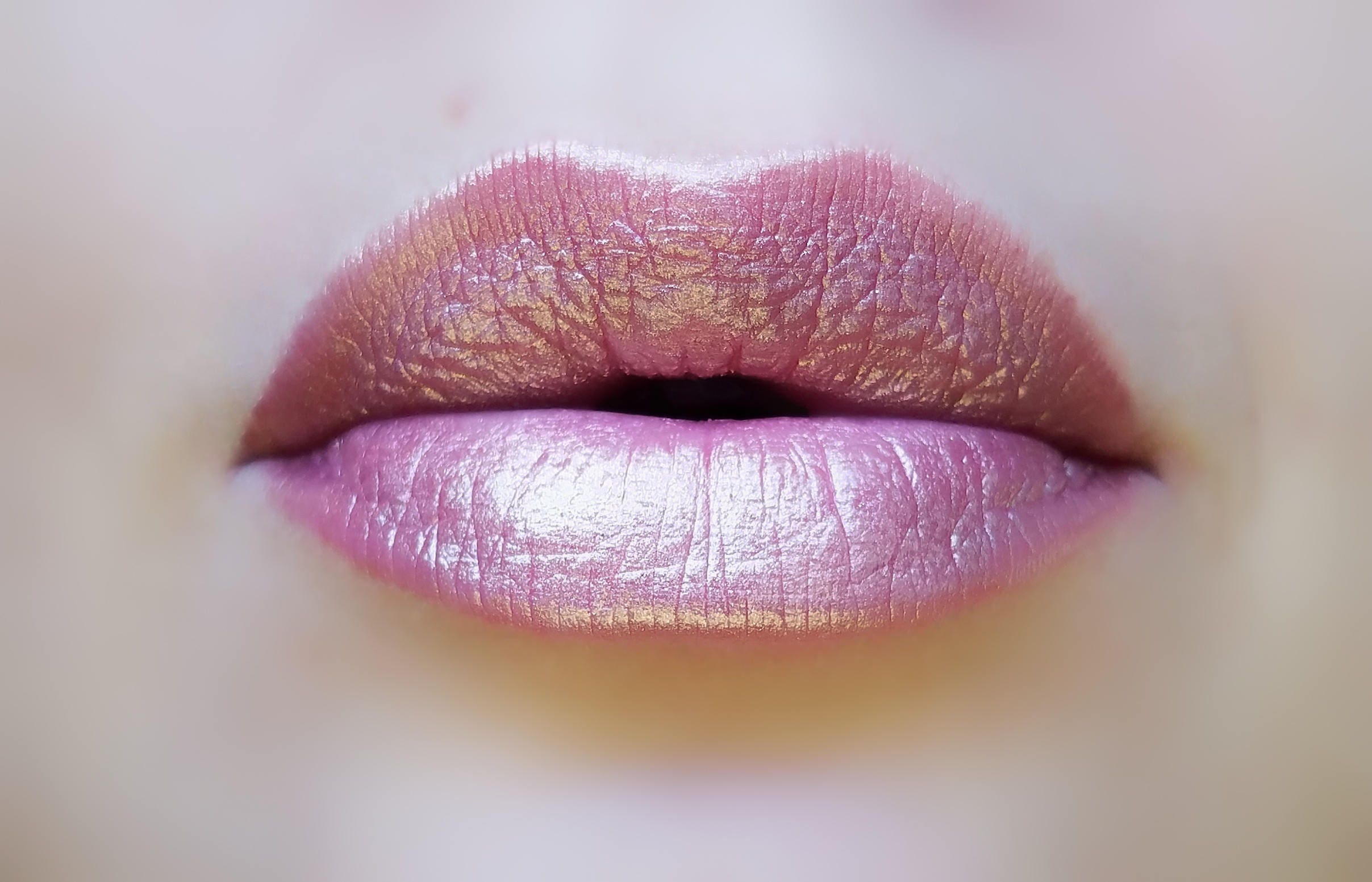 Surya - Light Pink with Golden Shine Duochrome Lipstick - Natural - Gluten Free - Fresh - Handmade Cruelty Free photo
