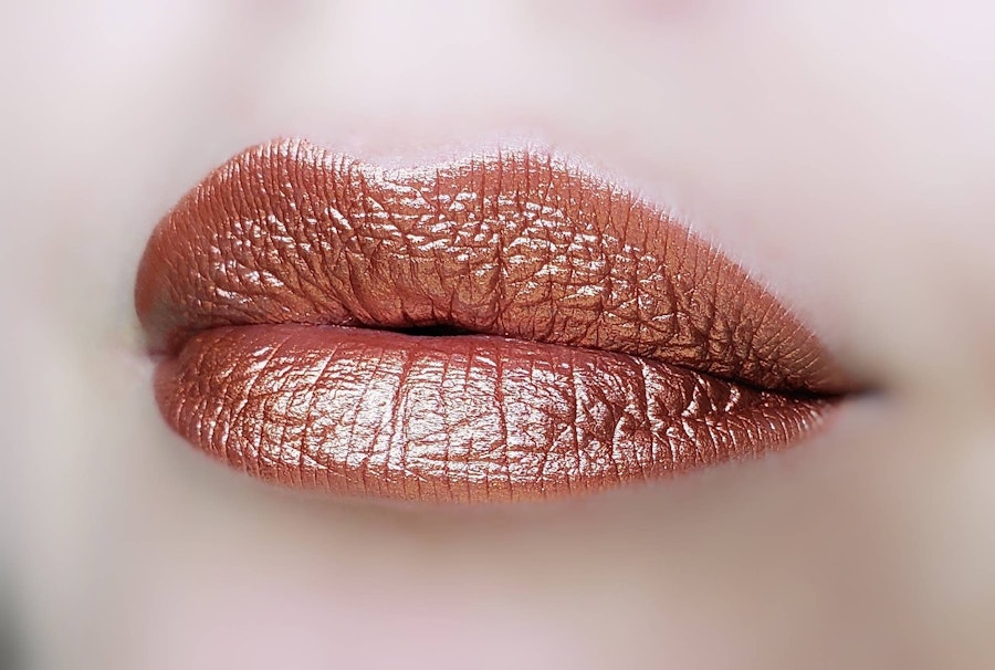 Agni - Copper Brown With Gold and Pink Lipstick Shine - Natural Gluten Free Fresh Handmade Image # 222511
