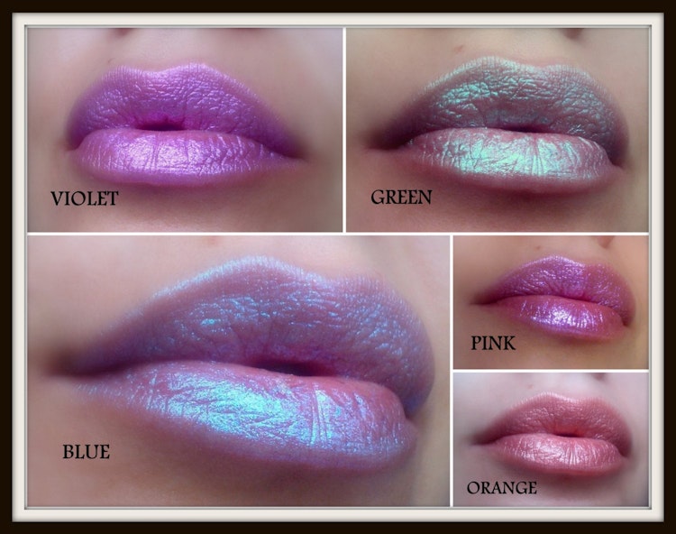 FROSTALINE - Blue, Pink, Violet, Green, Orange Pearlescent Shimmery Lipstick - Natural - Gluten Free - Fresh - Handmade photo