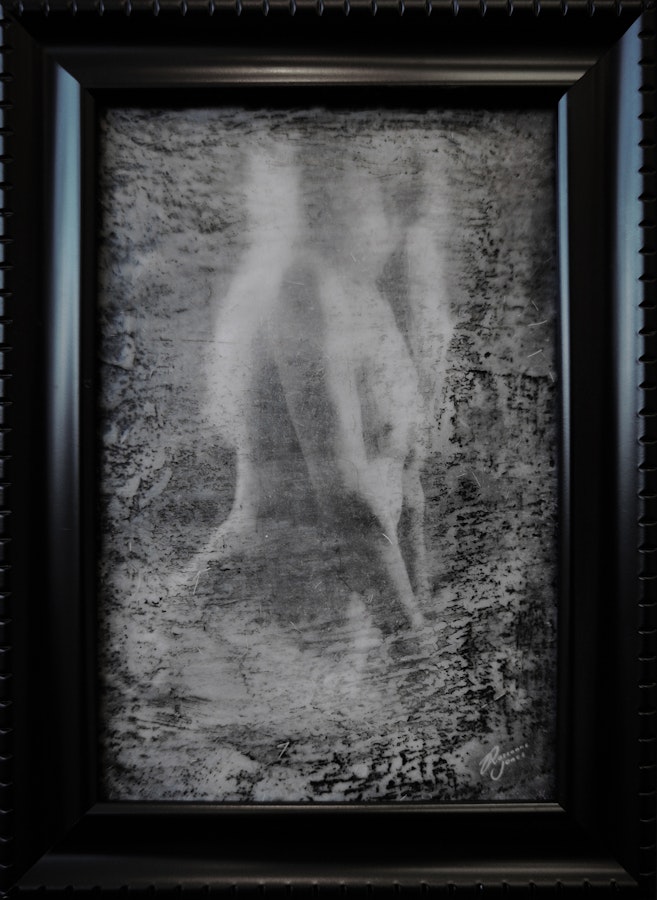 Yearning - Framed Photo Encaustic - Fine Art Nude by Roseanne Jones