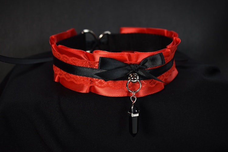 Red And Black Crystal Choker photo