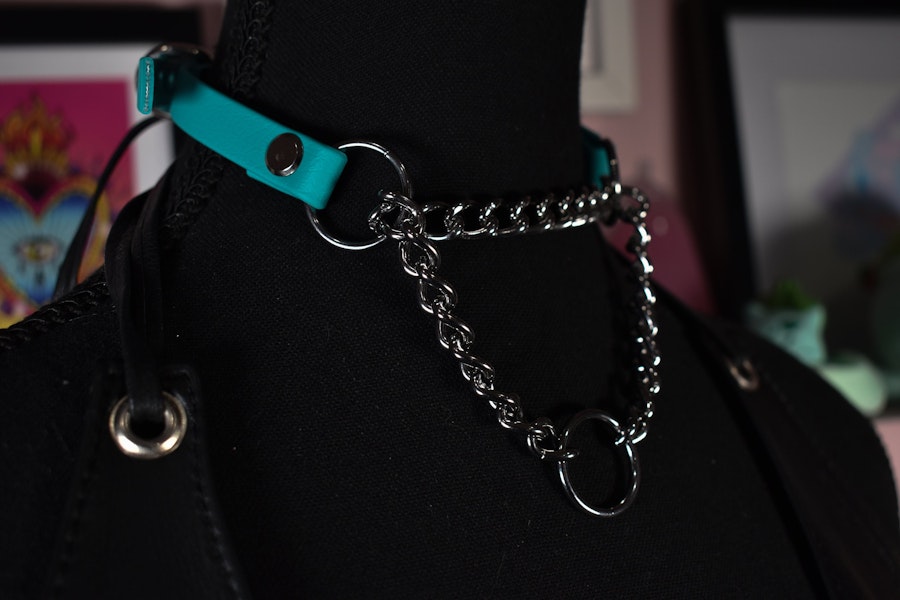 Turquoise Biothane Martingale 1/2 Inch (Vegan Leather) Image # 224238