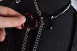 Half And Half Gunmetal + Red/black Heart Ring Slip Chain / Fashion Version Thumbnail # 224219