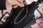 Half And Half Gunmetal + Red/black Heart Ring Slip Chain / Fashion Version Thumbnail # 224221