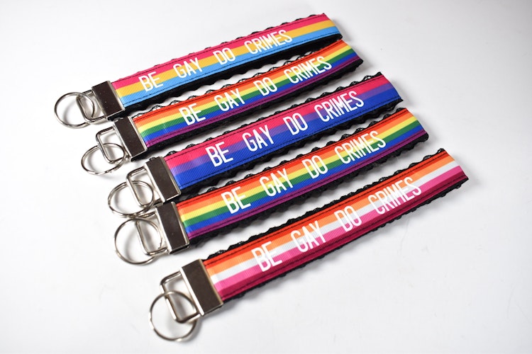 Be gay do crimes Pride Keychain / Wrist key chain / lgbtqia+ / pick your style photo