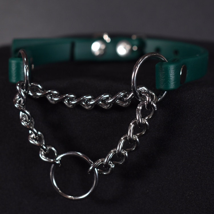 Dark Green Biothane Martingale 1/2in (Vegan Leather) photo