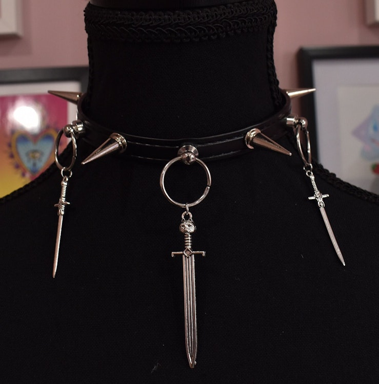 Swords Biothane Choker (Vegan Leather) photo