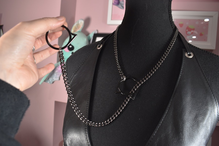Gunmetal + Black Kitty Ring Slip Chain / Fashion Version Image # 224506