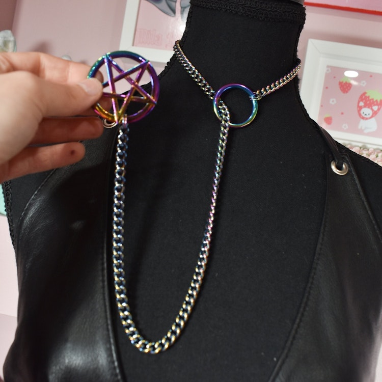 Rainbow Pentagram Slip Chain / 25 Inches / Fashion Version photo
