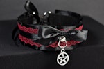 Red Goth Set / Choker + Cuffs Thumbnail # 225387