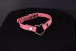 Biothane Pink Heart Choker (Vegan Leather) Thumbnail # 225542