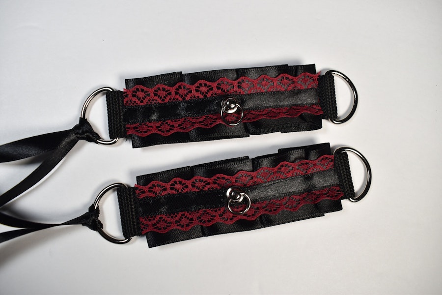 Red Goth Cuffs Set Image # 226780