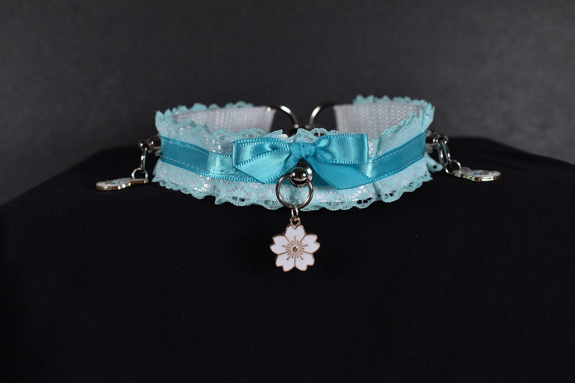 Spring Blue Flower And Bunny Choker photo