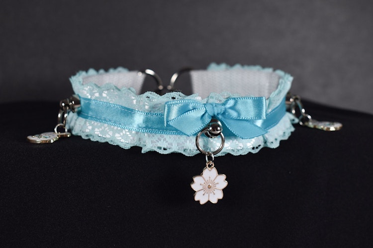 Spring Blue Flower And Bunny Choker photo