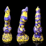 Cerberus - Marble Color - Custom Fantasy Dildo with Knot - Silicone Dog Style Sex Toy Thumbnail # 19675