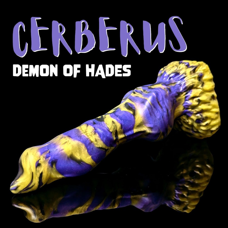 Cerberus - Marble Color - Custom Fantasy Dildo with Knot - Silicone Dog Style Sex Toy