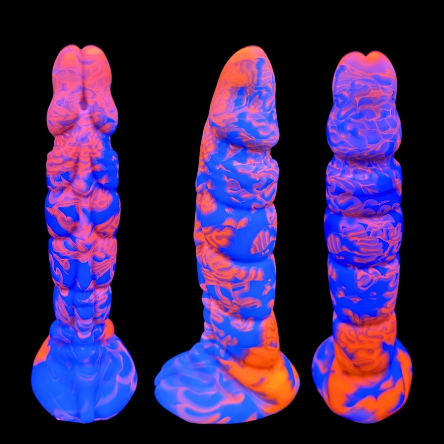 Kezax - Blend Color - Custom Fantasy Ribbed Dildo - Silicone Wizard Style Sex Toy Image # 20503
