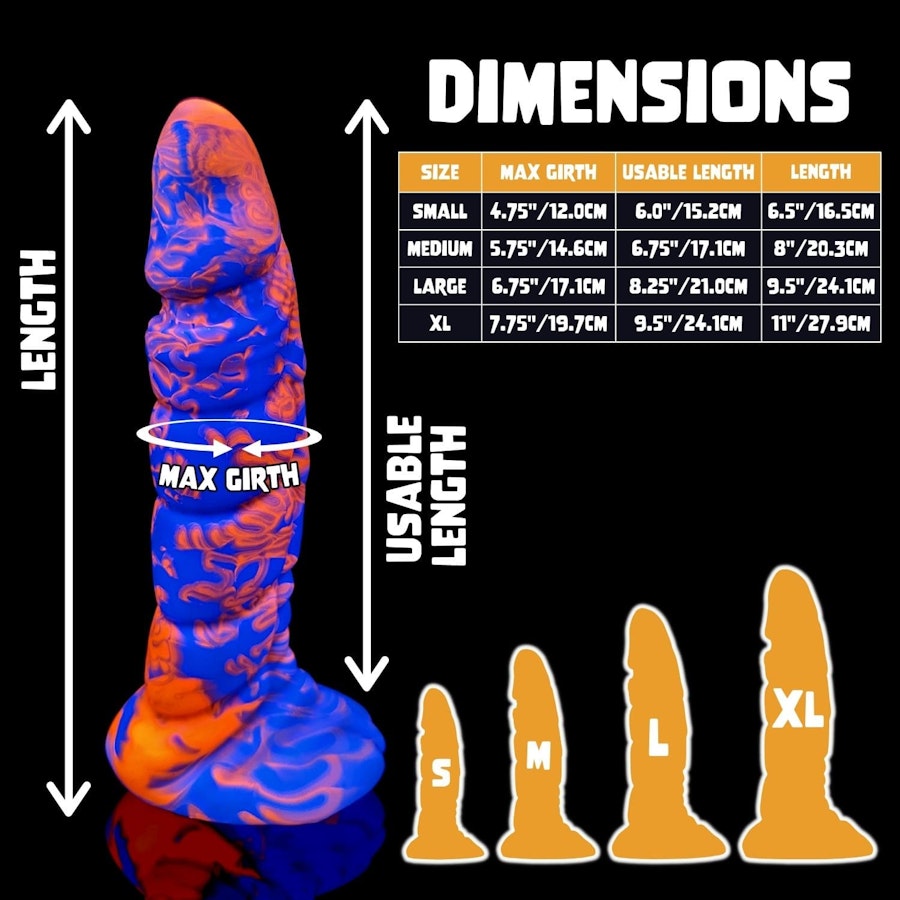 Kezax - Blend Color - Custom Fantasy Ribbed Dildo - Silicone Wizard Style Sex Toy Image # 20502