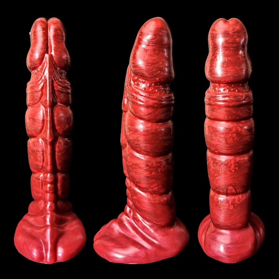 Kezax - Fade Color - Custom Fantasy Ribbed Dildo - Silicone Wizard Style Sex Toy Image # 20533