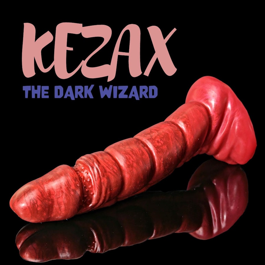Kezax - Fade Color - Custom Fantasy Ribbed Dildo - Silicone Wizard Style Sex Toy