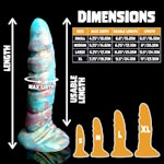 Kezax - Marble Color - Custom Fantasy Ribbed Dildo - Silicone Wizard Style Sex Toy Thumbnail # 20517