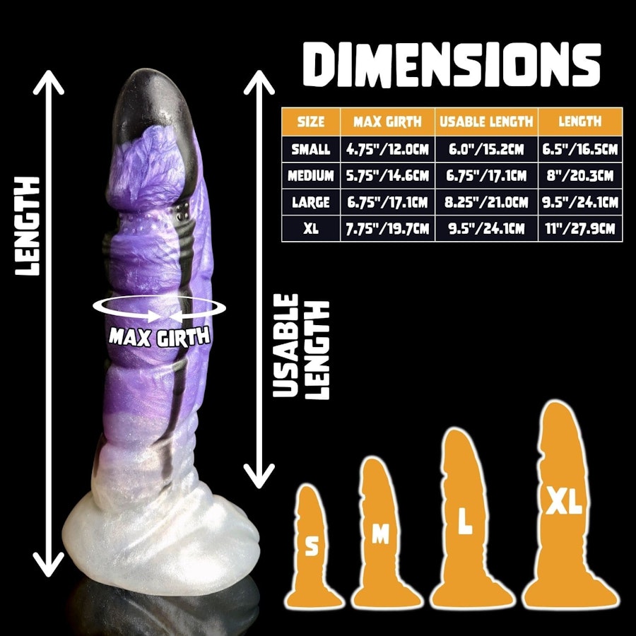 Kezax - Signature Color - Custom Fantasy Ribbed Dildo - Silicone Wizard Style Sex Toy Image # 20547