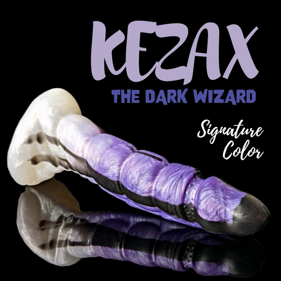 Kezax - Signature Color - Custom Fantasy Ribbed Dildo - Silicone Wizard Style Sex Toy