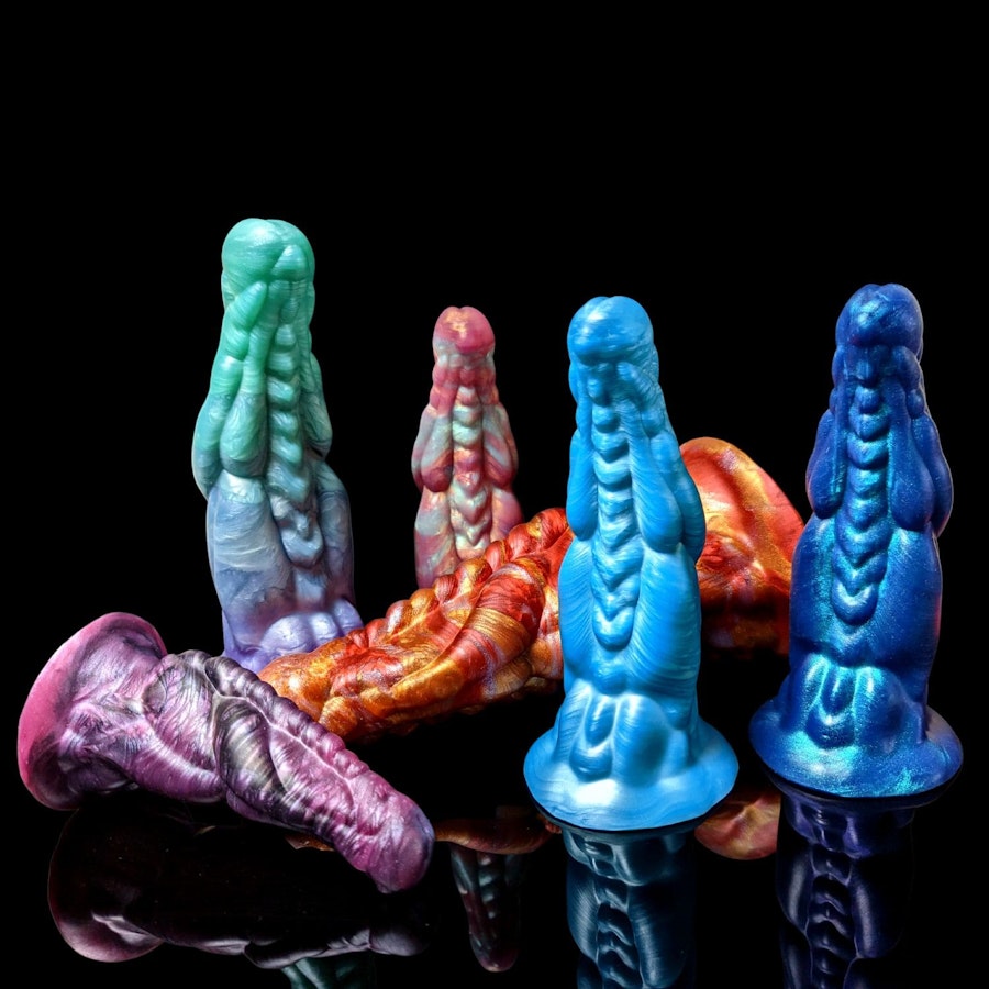 Xenu - Marble Color - Custom Fantasy Dildo - Silicone Alien Monster Style Sex Toy Image # 20404